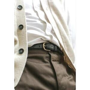 Vintage Coach Black Leather Belt 7600 Solid Brass Buckle Made in Costa Rica  42”